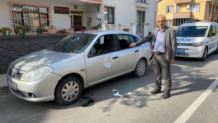 Başiskele’de Muhtarın Arabasına Saldırı