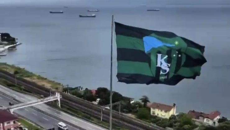 Kocaelispor’un Dev Bayrağı Dalgalanıyor