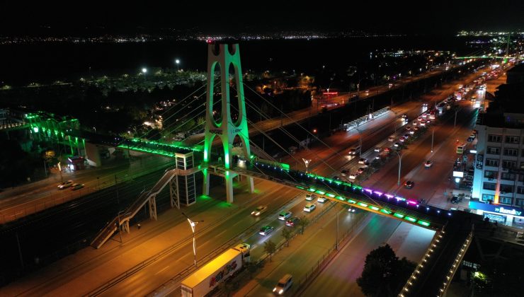 Kocaeli’nde üst geçitler yeşile büründü
