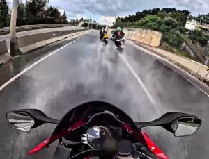3 motorcunun yaralandığı kazanın yeni görüntüleri ortaya çıktı