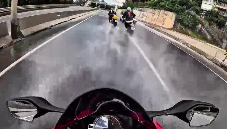 3 motorcunun yaralandığı kazanın yeni görüntüleri ortaya çıktı