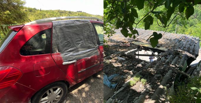 İzmit’te Kurbanlık Boğa Garaj Çatısından Otomobilin Üzerine Düştü