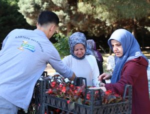 Kartepe Belediyesi’nden Mezarlıklarda Çiçek Dağıtımı