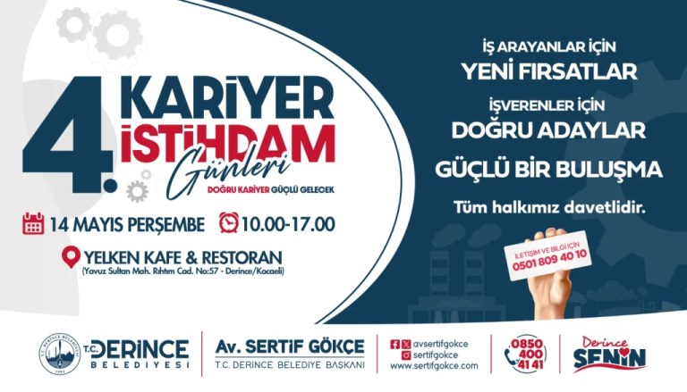 Derince’de Kariyer ve İstihdam Günleri 14 Mayıs’ta